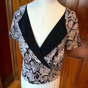 ** 2 for $40 ** BCBG Snake Print Wrap Crop Top